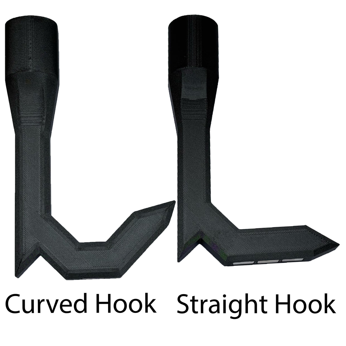 Straight and curved magnetic truck bed hook options