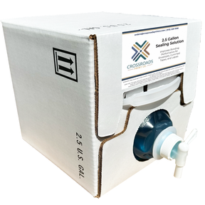 2.5 gallon postage meter sealing solution compatible with Quadient Sure Seal and Pitney Bowes E-Z Seal