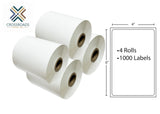 4” x 6” Direct Thermal Shipping Labels – 250 Labels per Roll – 1” Core, Die-Cut, Perforated – 4” OD – Compatible with Desktop Thermal Printers