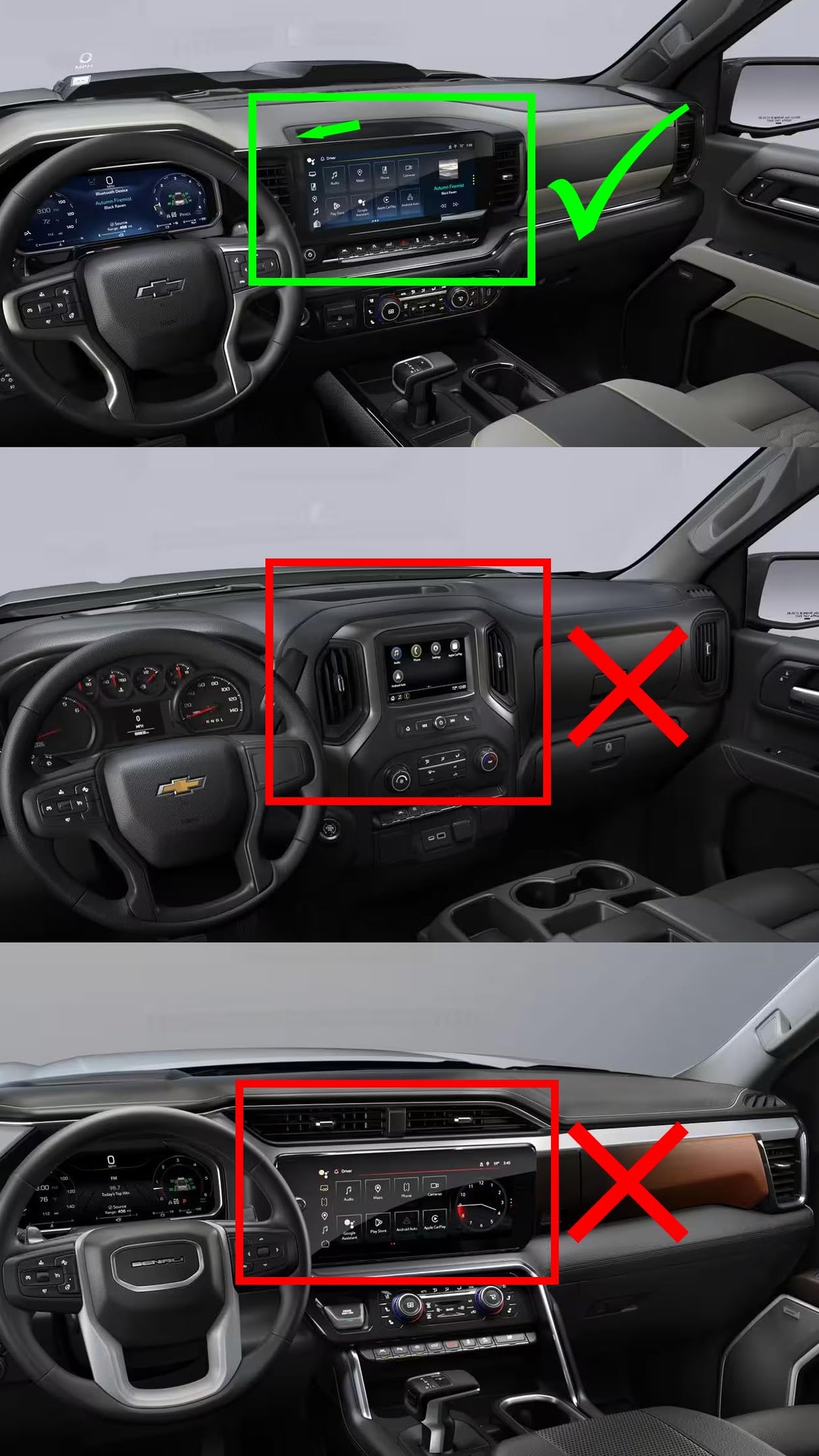 Magnetic Phone Mount for 2022–2026 Chevy Silverado & GMC Sierra (13.4" Screen) – Dash Cubby Mount – Heat/UV Resistant - 360° Rotation