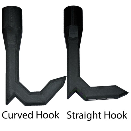 Straight and curved magnetic truck bed hook options