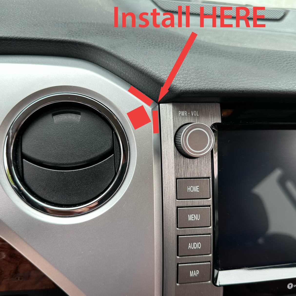 Phone Holder – for Toyota Tundra (2014-2021) – ASA Filament (UV-Resistant/Heat-Resistant/Water-Resistant), N52 Compatible Magnet Array-Compatible with iPhone Ring, Portrait and Landscape Mode