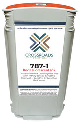 Crossroads Print Co. 787-1 High Capacity Red Compatible Ink Cartridge for Pitney Bowes SendPro P, MailCenter & Connect+ 1000 2000 3000 Postage Meter | USPS Approved Fluorescent Red | Made in USA