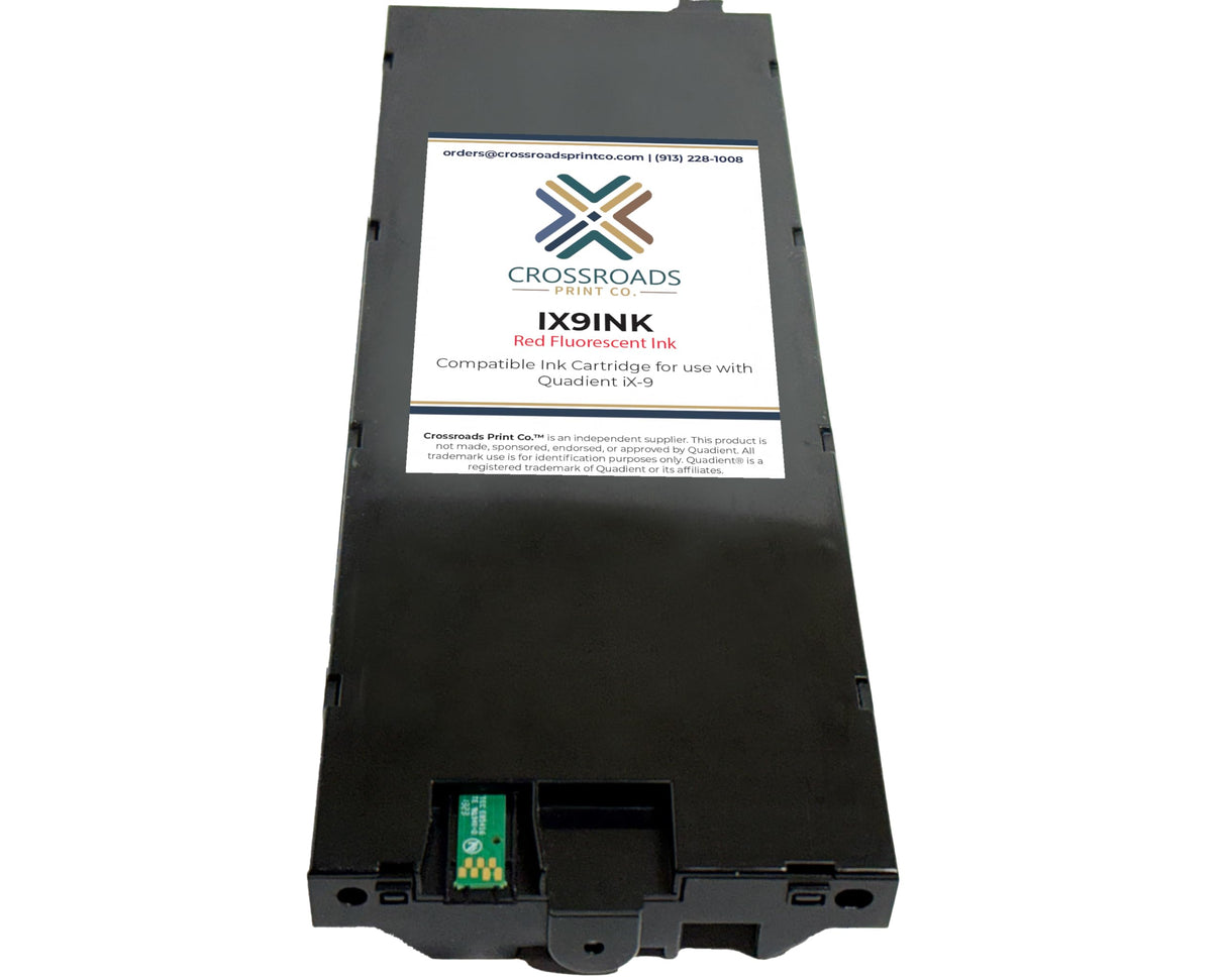 Crossroads Print Co. IX9INK Red Compatible Ink Cartridge for Quadient iX-9 Postage Meter | USPS Compliant Fluorescent Red | Made in USA