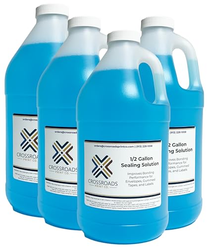 Postage Meter Sealing Solution 4 Pack (0.5 Gallon Each) – Replaces Pitney Bowes 608-0, Quadient Sure Seal & E-Z Seal | Non Toxic Envelope & Gummed Tape Moistener Fluid | Made in USA