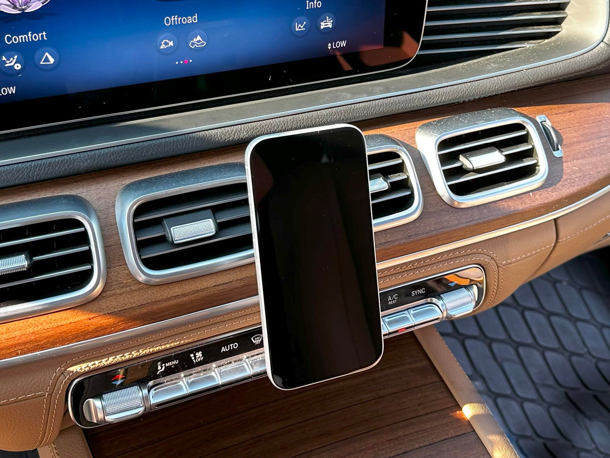 Phone Holder – for Mercedes Benz GLS 450 (2020-2025) - ASA Filament (UV-Resistant/Heat-Resistant/Water-Resistant), N52 Compatible Magnet Array-Compatible with iPhone Ring, Portrait and Landscape Mode