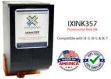 Crossroads Print Co. IXINK357 Compatible Ink Cartridge for Quadient iX-3, iX-5, iX-7 & iX-7 Pro Postage Meter | USPS Compliant Fluorescent Red Ink | Made in USA